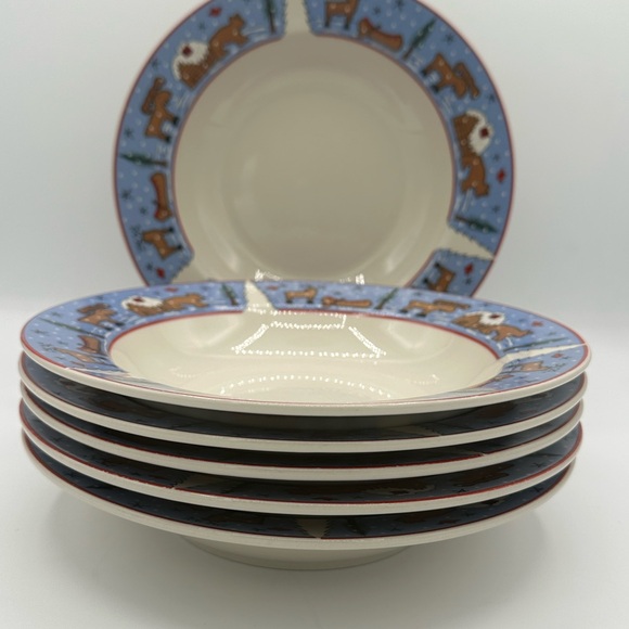 Pine Lodge Soup Cereal Bowls Bear Moose Cabin Woods Meiwa Art  Set Of 6 - Picture 4 of 5